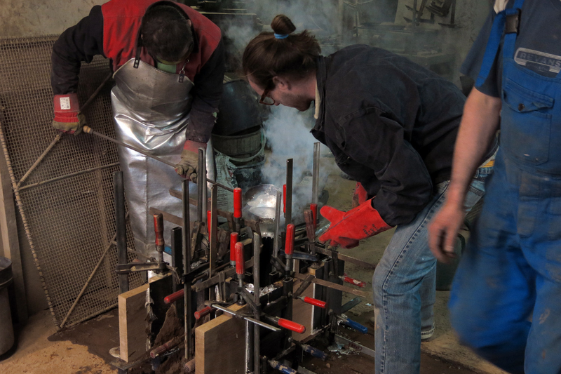 Illustration for article titled Casting Molten Metal On Wood With a Hungarian Design Master